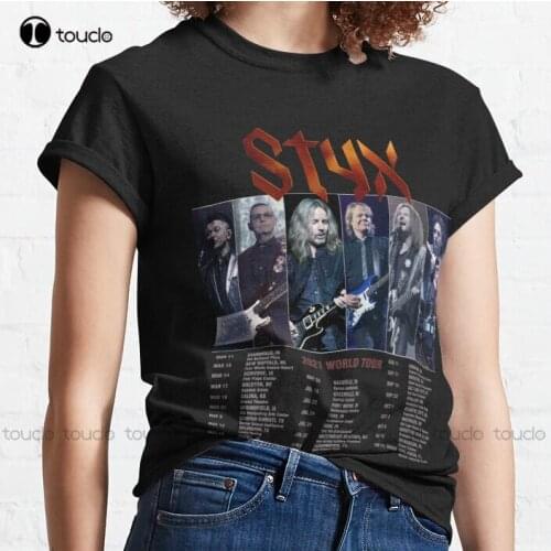 New The Styx Band 2021 World Tour Classic T-Shirt Cotton Tee Shirt S-5Xl T Shirt brown shirt Unisex