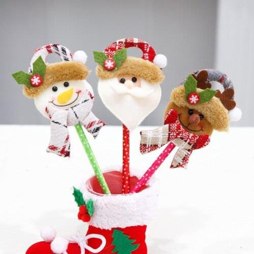 New Christmas pen Christmas cartoon figure head blue ballpoint pen childrens small gift gift gift stationery