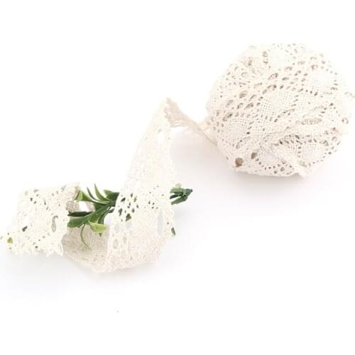 New 4 CM Cream-Colored Knitted 100% Cotton Thread Lace DIY Handmade Exclusive For Cloth Dress 10 M/Lot HB-1-3