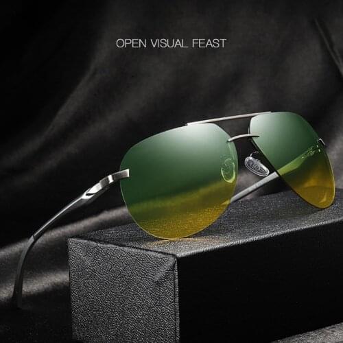 2020 UV400 Semi-Rimles Glasses Fishing Hiking Glasses Men Polarized Driving Sunglasses Polaroid Goggles Reduce Glare