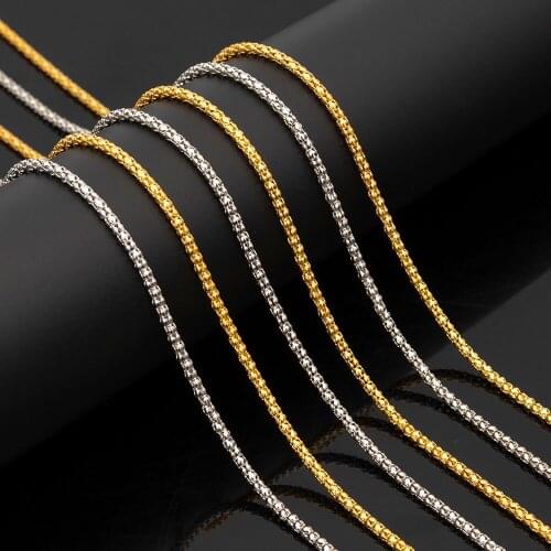 Corn chain necklace Iron couple necklaces light female Accessories Simple choker fashion jewelry 2020 Women Men Classic 2.4mm