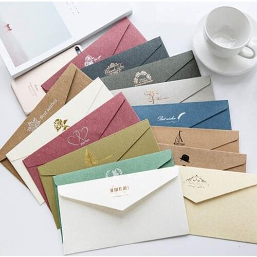 Custom LOGO Advertising Envelopes Business Metting Stamping Hot Foil Invitation Card 220x110mm 50Pcs/Pack