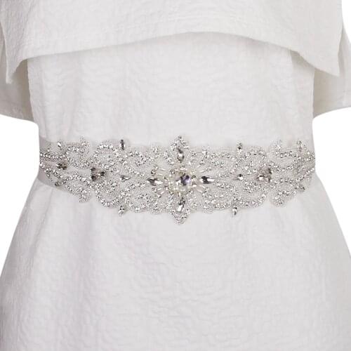 Handmade Rhinestone Ribbon Crystal Wedding Party Bride Belt Dress Sash New