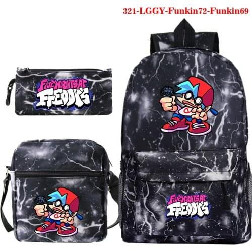 Friday Night Funkin School Bags 3pcs/set for Students Girls Boys Teens Cartoon Anime Backpacks Kids Game Print Knapsack Mochilas