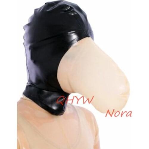 Sexy Handmade Latex Face Mask for Female Exotic Latex Full Breath Hoods Mask Cekc Lingerie Uniform