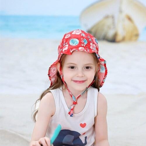 Sunscreen Beach Fisherman Hat Floral Soft and Light Summer Fold Sun Hat Cap 1-4 Years Toddler Baby Kids Girls Boys Anti-UV Cap