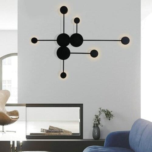 Minimalist Modern Gold Black White LED Wall Lamp for Staircase Bedroom Living Dining Room Loft Hall Corridor Nordic Indoor Decor