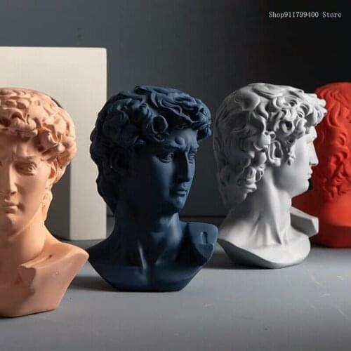 David statue resin sketch figure sculpture home decoration Morandi color plaster head art craft jewelry living room decoration