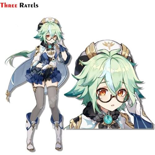 Three Ratels B48 Sucrose Genshin Impact For Car-Styling Stickers Anime Game Decal Boys Favorit Bike Skateboard Decoration