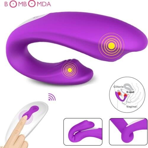 U Shape Couple Vibrator Adults Intimate Sex Toys for Women G Spot Clitoris Massager Remote Control Vibrators Vagina Masturbator