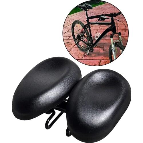 Comfortable Extra Wide Large No Pressure MTB Bike Seat Ergonomic Bicycle Saddle Breathable Dual-pad Cycling Saddle