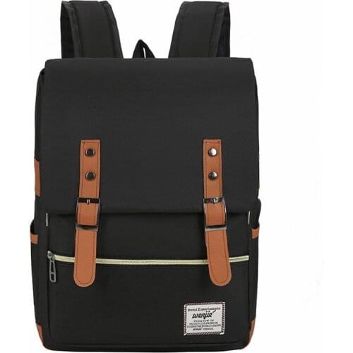 Vintage Solid Laptop Backpack Men Retro College School Bags Oxford Cloth Fashion Backpacks Leisure Notebook Designer Bag For Men