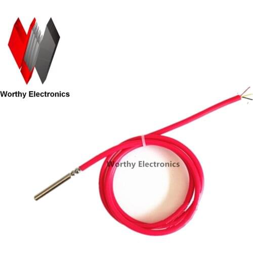 100PCS Waterproof 18B20 temperature probe temperature sensor Stainless steel package -100cm wire DS18B20