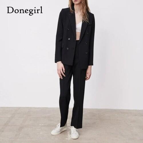 2021 pant suits women spring new high quality casual business suit Slim suit jacket + micro trousers two-piece suit women coat