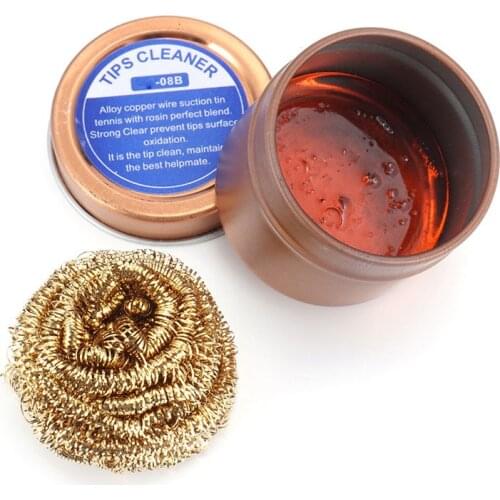 08B Iron Tips Cleaner Welding Soldering Solder Iron Tip Alloy Copper Cleaner With Rosin Flux Soldering Flux