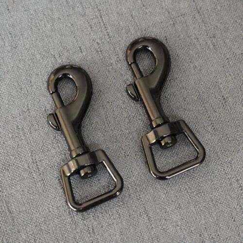 1 Piece Gun Black 15mm sale by bulk Metal Retaining ring Carabiner Clip Swivel Trigger Dog Buckle Key Hooks DIY Craft Lobster