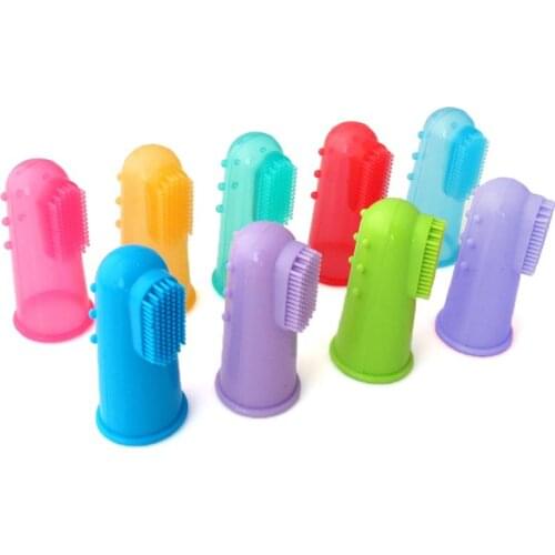 2PCS Soft Finger Toothbrush Puppy Dog Puppy Plush Toy Toothbrush Tartar Beyond Bad Breath Dog Care Cat Cleaning Supplies