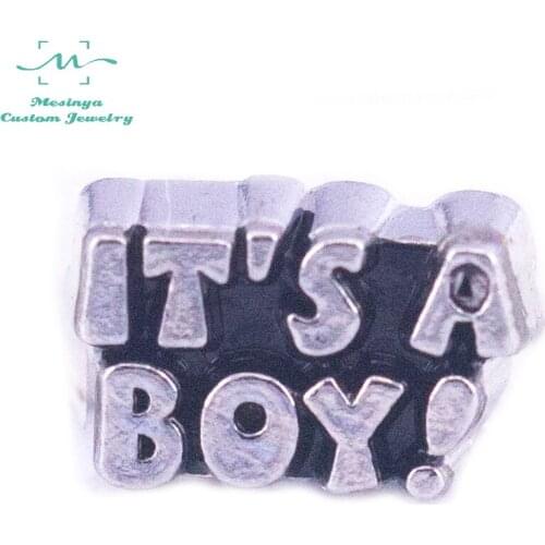 10 pcs Mesinya New Its A Boy Custom Floating Charms For Glass Locket