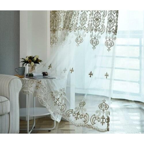 100% poly European and American style heavy embroidery curtains ,living rooms , bed rooms screens , window treatment embroidered
