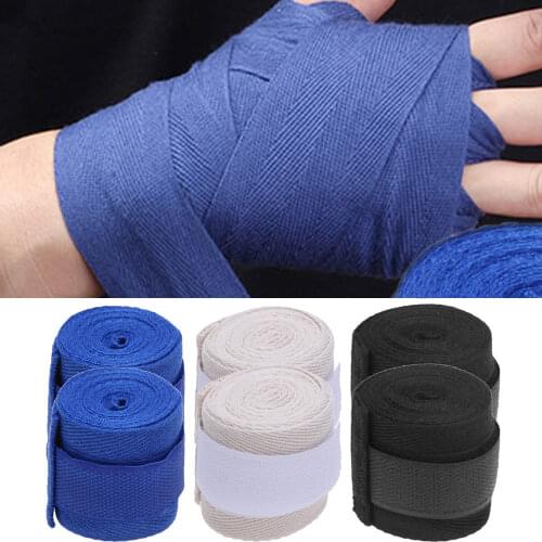 2pcs 2.5m Sports Strap Cotton Kick Boxing Bandage Sanda Taekwondo MMA Wrist Hand Gloves Wraps Straps Equipment