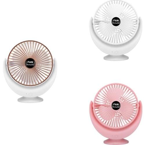 3-Speed Adjustable Crescent Fan Desktop Office Dormitory Portable Mini USB Charging Fan