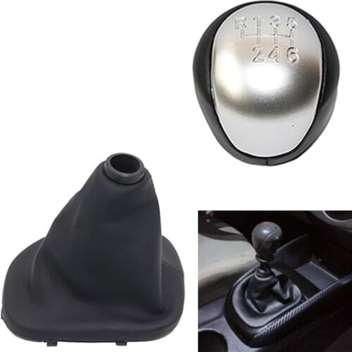 5/6 speed Leather manual gear shift stick shifter knob Dust-proof cover leather boot For KIA forte 2014 2015 2016 2016