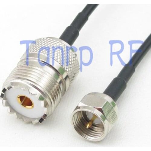 6in UHF female jack to F male plug RF connector adapter 15CM Pigtail coaxial jumper cable RG174 extension cord