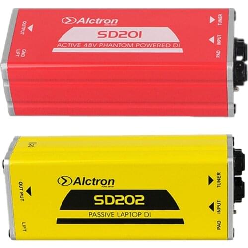 2 Pcs Alctron Active DI Box Impedance Transformation DIBOX Professional Stage Effects Direct Connect Box SD201 & SD202