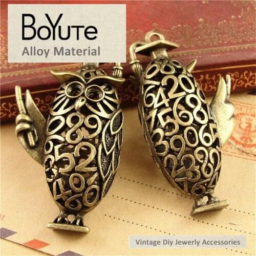 BoYuTe (10 Pieces/Lot) 28*53MM Antique Bronze Plated Zinc Alloy Doctor Owl Pendants for Jewelry Accessories Materials