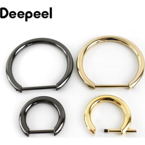 Deepeel 5pcs 20/30mm Metal D Ring Buckles Removable Screw Bag Chain Hang Clasp DIY Luggage Hardware Decoration Accessories F1-21