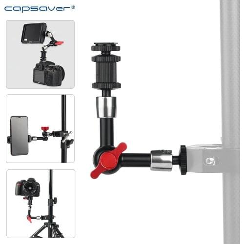 Capsaver Magic Arm 7" 11" Stabilizer Holder Monitor Stand Universal Expansion Bracket with Hot Shoe Adapter for Light Camera