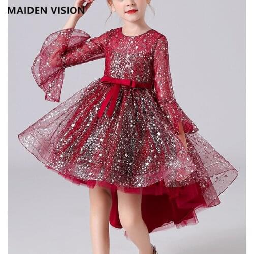 3-12 yrs Baby Girls clothes Sequins tutu princess dress for Girls Wedding Party kids Dresses Trailing ball gown Vestidos