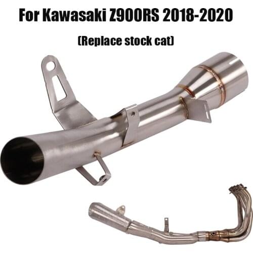 For Kawasaki Z900RS 2018-2020 Catalyst Delete Pipe Middle Link Tube Stainless Steel Connecting Section Slip On Motorcycle