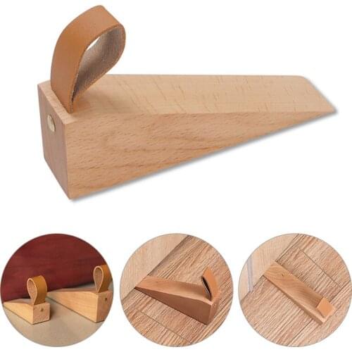 Home Wood Door Stop Non-Slip Baby Fingers Protector For Office Solid Wooden Heightened Creative Door Stop Door Stopper