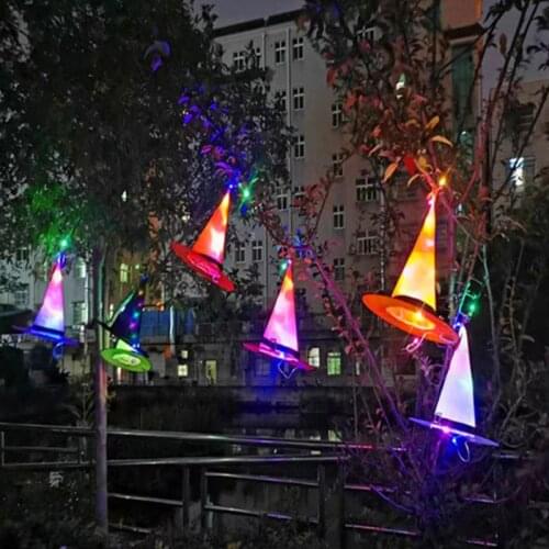 Halloween Glowing Witches Hat with LED Light Halloween Hanging Decor Children Adult Party Prom Dress Up Costume Props