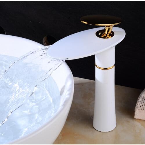 Hot and cold face basin faucet lavatory waterfall tap all creative copper bathroom toilet sink basin on the household
