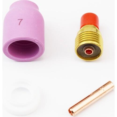 4pcs TIG kit 53N #7 Nozzles 3.2mm Collet And Gas Lens 598882 Insulator For Welding Torch SR WP-9 20 25