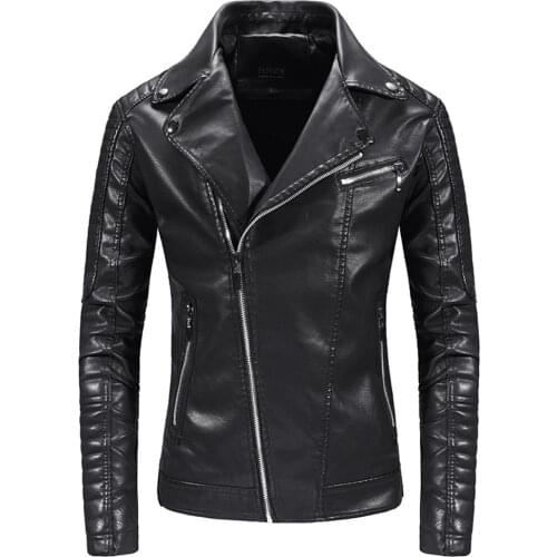 HOT Autumn Winter Men New Slim Retro Punk Jackets Male studs PU Leather Lapel Collar outerwear zipper Rivet casual Bomber Coat