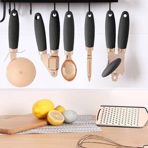 Stainless Steel Kitchen Utensils Set High-quality Can Opener Peeler Pizza Cutter Garlic Press Cheese Grinding Cooking Gadgets