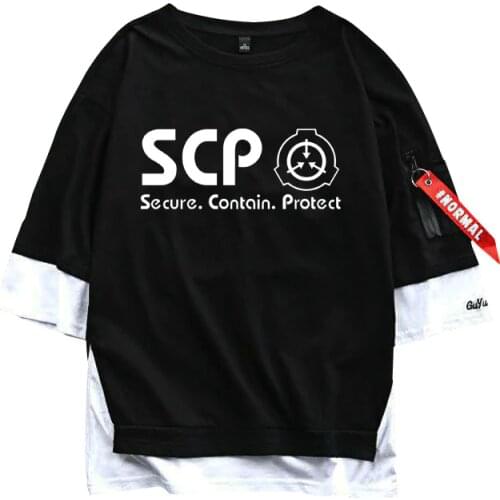 New SCP T-Shirt Special Containment Procedures Fou Cosplay t shirt summer Loose Short Sleeve T-shirt Unisex Casual Tops