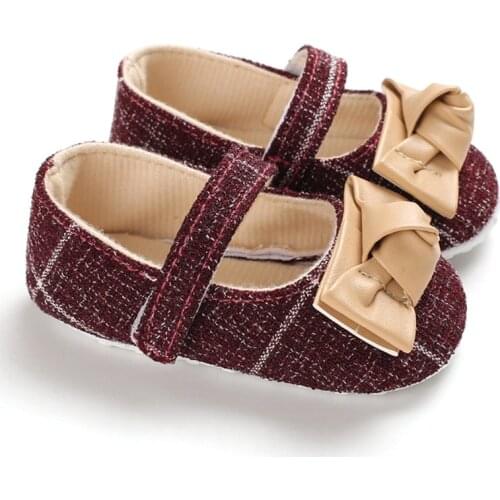 Baby Girls Shoes First Walkers Bowknot Girl Soft Soled Non-slip Footwear Newborn Baby Princess Shoes Infant Crib Shoes 0-18 M