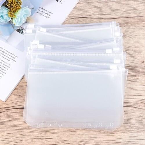 10Pcs A6 File Document Folder Transparent Button Document Storage Organizer for Files Documents (17x11cm)