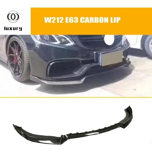 E63 Carbon Fiber Front bumper Lip Chin Protector for W212 Real E-class E63 Only 2014 2016 2016 ( Not Fit normal E )