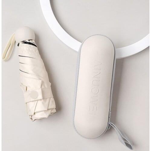 Five-Folding Mini Umbrella Uv Kids Sun Protection Umbrella For Boy Parasol Mini Pocket Capsule Umbrella Black Coating