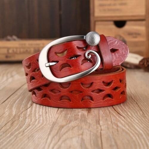 Unisex Hot Designer Belt Men women High Quality Luxury 100% Real Cowhide Hollow Out Genuine Leather cowboy 3.7 cm female Male