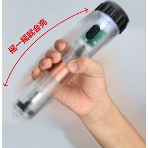 Manual shaking flashlight charging fa strong magnet spontaneous electric emergency fluorescent transparent