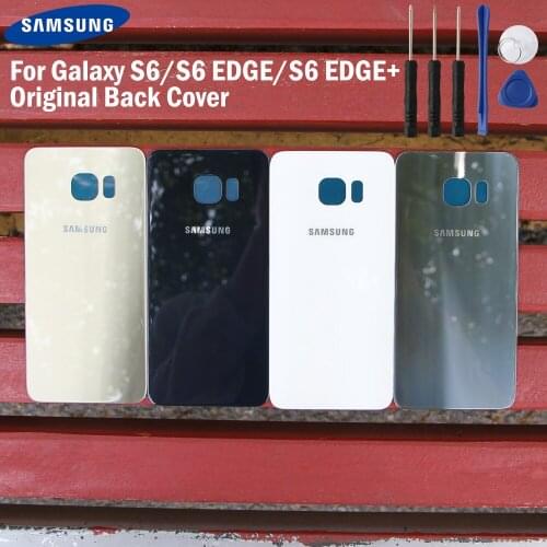 Samsung Original Back Battery Door Rear Housing Glass Cover For Samsung GALAXY S6 G920 G920A G925F G925FQ S6 Edge+ Back Cover