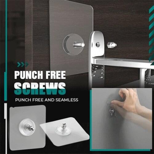 Punch Free Screws 2PCS Painting Frame Seamless Screws Self Adhesive Wall Hook Invisible Traceless Hanging Tools