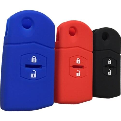 Silicone Key Case for Mazda 2 6 5 8 2014 2015 Cx-7 Cx-5 2010 2013 2012 Folding Remote Cover Keychain Holder Auto Accessories