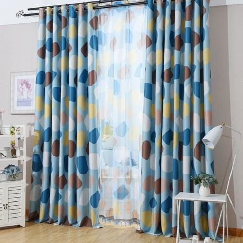 Pastoral Style Modern Minimalist Curtain Goose Soft Stone Printing High Shading Cloth Cartoon Curtains for Living Room Bedroom